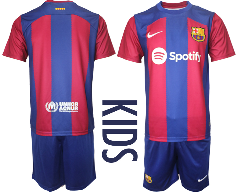 Youth 2023-2024 Club Barcelona home soccer jersey->real madrid jersey->Soccer Club Jersey